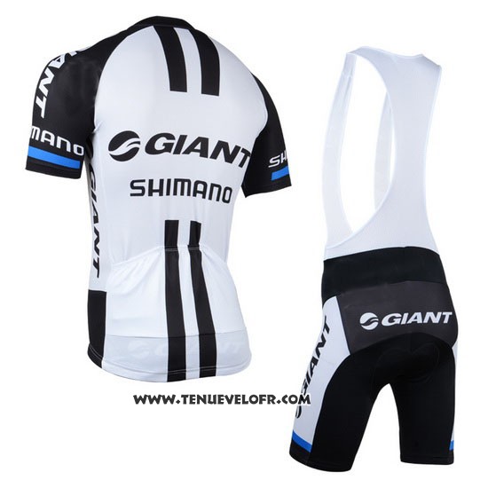 2014 Maillot Ciclismo Giant Shimano Noir et Blanc Manches Courtes et Cuissard